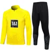 22/23 NUEVOS Chándales de media cremallera, chaqueta para niños y hombres, conjuntos de fútbol Borussia, traje de entrenamiento de Dortmund con media cremallera, conjunto de fútbol Survetement