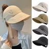 Wide Brim Hats Beach Cap Baseball Face Mask Hook Design Hat Hollow Top Sun Visors Outdoor Fisherman