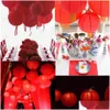Другие товары для вечеринок 28 шт. 5 размеров Китайский год Декоративные красные бумажные фонарики Японский круглый фонарь для весеннего фестиваля We Dhvvd