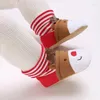 Boots Infant Baby Christmas Snow Socks Stripe Print Deer Pattern Girls Winter Warm Fleece Non-Slip Slippers