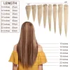 Extensions Snoilite 50G80G 10 "24" Naturligt hårförlängning Mänskligt hår Nonremy 8st Full Head Hairpiece Ombre Highlight Hair Clip for Hair