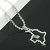 Collana con ciondolo mappa Colombia in acciaio inossidabile Mappa alla moda dei gioielli con catena a cuore colombiano299y