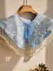 Scarves Women's Spring Summer Embroidery Luxury Beaded Tassel Pashmina Female Autumn Winter Chinese Vintage Lace Shawl Cloak R774