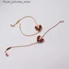 Charm Armband Classic Clover Rose Gold Color Waterproof S Luxury Jewelry for Women Birthday Present Q240322