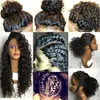 180 Ddensity Curly Simulation Loose Deep Wave Perücken Soft Lace Front Echthaarperücken für Frauen Schwarz Leimlose lange lockige Wellen Hitzebeständige Faser-Synthetik-Spitzeperücken