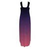 Casual Dresses Tops Gradient Printing Loose 2024 Women's Summer Dress Outfits Sundress STEVELESS Split Maxi With Pocket