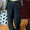 Women's Jeans With Pockets Pants For Woman Black Trousers White Straight Leg Cargo High Waist S Aesthetic Clothes Denim Wide