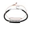 Pulsera De Pareja Original Dedicada, Un Par De Hombres Y Mujeres Pulsera De Pareja Tejida Con Pegamento Blanco Y Negro