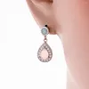 Dangle Earrings KONGMOON 5x7 Pear White Fire Opal Cabochon Jewelry For Women Piercing Drop