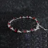 Charmarmband toppkvalitet Fashion Luxury Red CZ Crystal för kvinnor 925 Sterling Silver Silvercharm Bangle Jewelry Gift