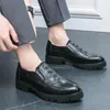 Freizeitschuhe für Herren, niedrig geschnitten, dicke Sohle, Leder, formelle Kleidung, Party, Hochzeit, Büro, Arbeit, Slip-on-Business-Oxfords