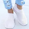 Casual Schuhe Frauen Plus Größe 43 Vulkanisieren Slip Auf Socke Weibliche Mesh Weiße Turnschuhe Flache Tenis Feminino