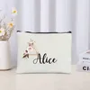 Sacs de rangement Nom personnalisé Demoiselle d'honneur Cadeau Maquillage Sac Femmes Voyage Cosmétique Organisateur Parti Sac À Main Mignon Trousse De Toilette Côté Pour Dames