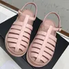 Spring/Summer New Female Designer Romanesque White Sandals Luxury Lamb Belt Buckle Black Slippers Lining Comfortable Soft Classic Rubber Sole Flat Heel Shoes