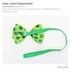 Colliers de chien 2pcs St Patrick's Day Pet Bow Ties Irish's Festival Clovers Costume Decors