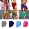 Copricostume da bagno corto in chiffon da donna Copricostume da spiaggia Copricostume trasparente Coprispalle avvolgente Caftano Sarong Costume da bagno Copricostume