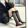 JK – chaussettes longues Lolita noires et blanches pour femmes, chaussettes d'été fines aux genoux, haute mode, Cosplay, bas transparents en Nylon Sexy