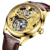 Zegarek na rękę 12 Zodiac Tiger Tourbillon zegarki Mężczyźni luksusowe pełne puste zegar Sport Sapphire Crystal Waterproof Mechanical Randwatch