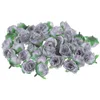 Fleurs décoratives 50 pièces fleur de rose artificielle pour décor de mariage fausses têtes Bouquet manuel