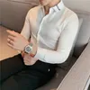 ZAKELIJKE MENSEN MAND MERK Mode mode met lange mouwen shirt mannen allemaal match slank fit gestreepte shirts mannen formele slijtage blouse homme 240320