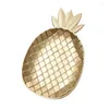 Teller Gold Ananas/Blatt Desserts Obst Nordic Dekoratives Tablett getrocknet