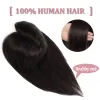 Toppers, 7 x 10 cm, Haarteil, glatt, natürliches Schwarz, brasilianisches Haarteil, 100 % echtes Echthaar, für Frauen, Clip-in-Haarverlängerung, 10''18''