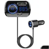 Chargeur de voiture BC49BQ Bluetooth Cars Lecteur MP3 sans fil USB Appel mains FM Kit d'affichage LED Support 2 Connexion téléphonique Drop Delivery AU Otuxp