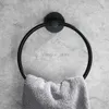 Pierścienie ręczników Nowoczesne minimalistyczny design czarny lub chromowany ręczniki