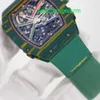 Crystal Automatic Wrist Watch RM Wristwatch Automatic Mechanical Swiss Famous Watch Luxury Watch Set RM67-02 Green Track