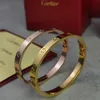 Luxury Diamond Bracelet Designer 8K Gold Plated Bangle for Women Men Luxury Couple Bracelets Stainless Steel Charm Cuff Rose Love Classic Jewelry Gift