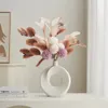 Keramik-Donut-Vase im nordischen Stil, moderne Heimdekoration, eleganter Blumenbehälter, einfaches Büro, Wohnzimmer, Ornamente, Tischdekoration 240314