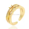 Anelli per matrimonio da donna con placca in oro reale 18k, zircone cubico, pietra preziosa, pietra preziosa, anello nuziale, personalizzato, carino, anello di coda, aperto, regolabile, regalo di gioielli all'ingrosso