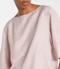 Womens Designer T Shirts Summer Linen och ullblandning Top Loro Piano Women Clothing Round Neck Cotton Solid Color Kort ärm T-shirt