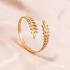 Bangle 1Pc Stainless Steel Fashion Personality Ear Of Wheat Open Adjustable Bracelet For Women Diy No Fade Trendy Leaves Jewelry