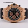 Популярные роскошные наручные часы AP Epic Royal Oak Offshore 26470OR Black Faced Мужские хронограф из розового золота 18 карат Автоматические механические швейцарские часы с именем и диаметром