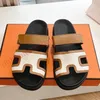 Chypre sandaler designer män sandal kvinnor tofflor verkliga äkta läder glider flip flops platt sandaler för strandkomfort kalvskinn getskinn storlek 35-45