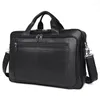 Bag Nesitu STORA STORA Black Coffee äkta läder Men Messenger Bags Business Travel 15.6 '' Laptop Portfölj Portfölj M7320