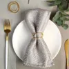 Towel Rings 12pcs Exquisite Metal Napkin Ring Gold Silver Napkin Ring Table Decoration Hotel Wedding Dinner Exquisite Napkin Buckle 240321