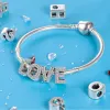 26 A-Z Alfabet Kralen 925 Sterling Zilver LIEFDE Brief Charms Fit Originele Charms Armband CZ Zirkoon Kralen Sieraden