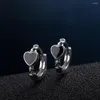 Boucles d'oreilles créoles couleur argent, cuivre noir, cœur d'amour torsadé pour femmes, accessoires simples et Cool, anneaux d'oreille assortis avec tout, boucles d'oreilles pour filles