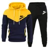 Högkvalitativ herrdräkt Fashion Casual Tracksuit 2 -delad hoodie pullover sportkläder tröja jogging set