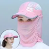 Casquettes de balle 2 en 1 été extérieur crème solaire masque chapeaux ensemble femmes séchage rapide mince respirant protection UV baseball équitation soleil