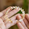 Bracciale con topazio naturale, risorse finanziarie femminili, cordino a mano con brezza di fata in cristallo rosa, regalo per la fidanzata su Qixi