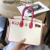 Äkta läder BK Vita handväskor Designer Rose Red Color Matching Sweet First Layer Cowhide Women's Fashion Handväska One Shoulder Messenger Handmade