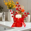 Dekoratif çiçekler Çin yılı dekorasyon masası merkez parçası sahte çiçek kutsama kovası için