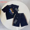 Letras crianças conjunto de roupas de designer bebê meninas meninos shorts flor carta conjunto infantil luxo original conjunto de etiquetas menina conjunto de roupas infantis carta conjunto de manga