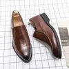 Casual Shoes Loafers Men's British Business Dress Fashion Leather Black Banquet Wedding