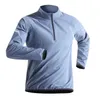 Vêtements de séchage rapide Hommes Automne Sports T-shirt Col Montant Lâche À Manches Longues En Plein Air Survêtement Respirant Demi Zip Top 240305