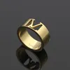 Nuevo diseño, anillo ahuecado con letras brillantes para mujer, anillos de oro blanco para hombre, joyería de diseñador R0042R