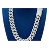 Partihandel 20mm Byst Down Heavy Men Necklace Solid Gold Hip Hop Iced Out Natural Diamond Link Miami Cuban Chain